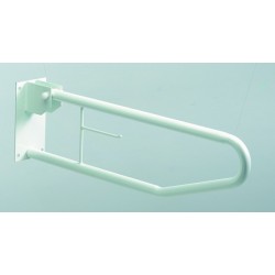 Barre de maintien relevable Basica  en acier avec support papier toilette -  H330/1