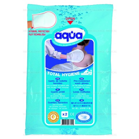 GANTS DE TOILETTE AQUA  pour toilette corporelle 1 paquet de 12 Gants - 34/3650