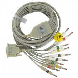 CABLE PATIENT 10 fils fiche banane ELECTROCARDIOGRAPHE EDAN SE300B/SE601C/SE1201-EDA055